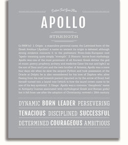 Apollo Personalized Name Meaning Art Prints – Name Stories