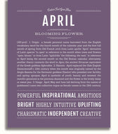 April Personalized Name Meaning Art Prints – Name Stories