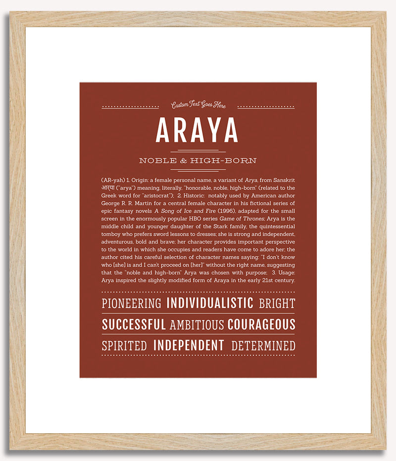 Araya | Name Art Print