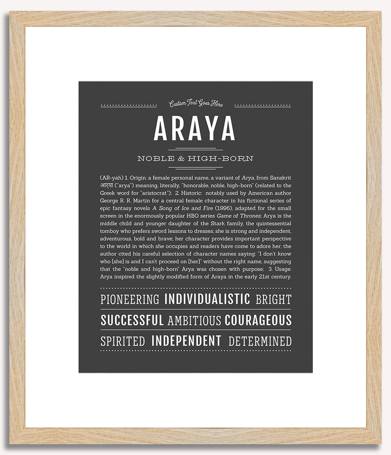 Araya | Name Art Print