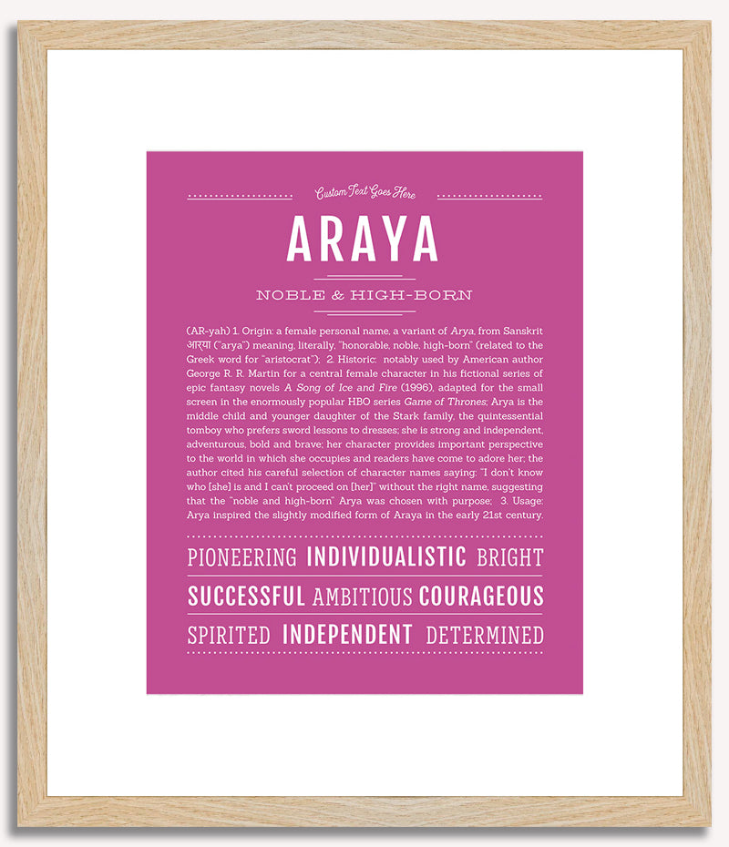 Araya | Name Art Print