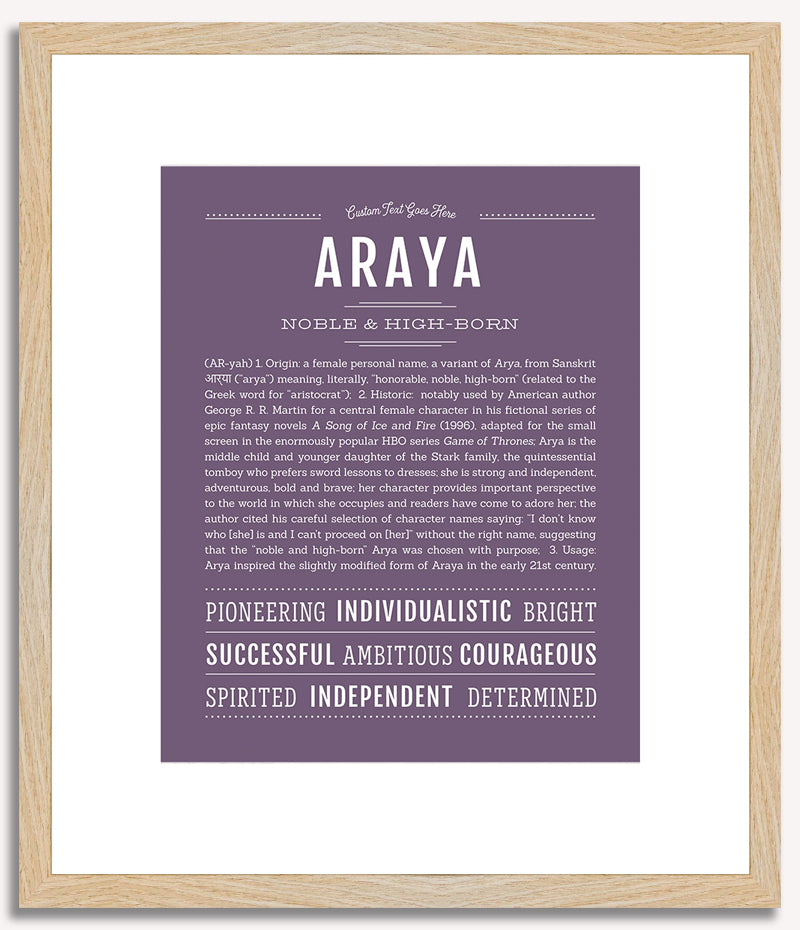 Araya | Name Art Print