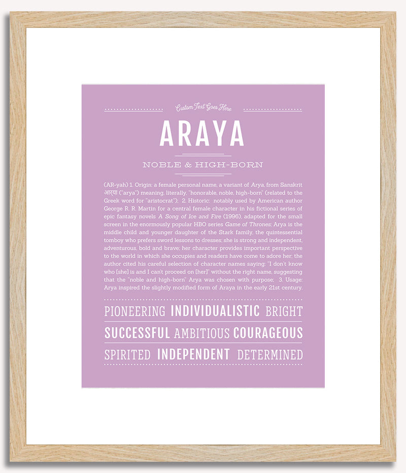 Araya | Name Art Print