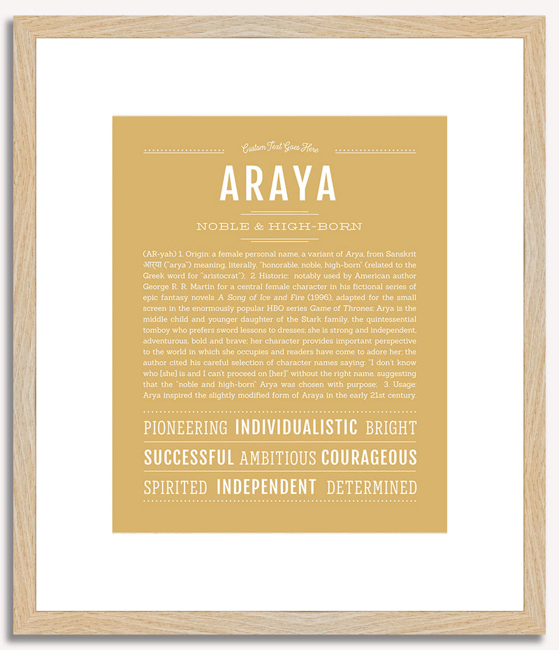 Araya | Name Art Print