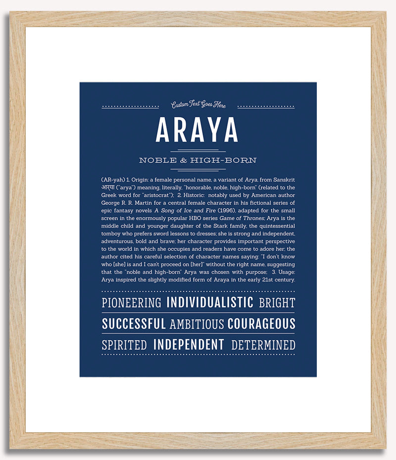 Araya | Name Art Print