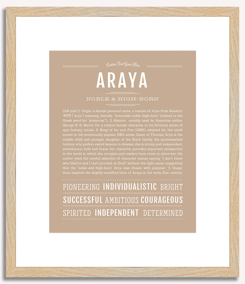 Araya | Name Art Print