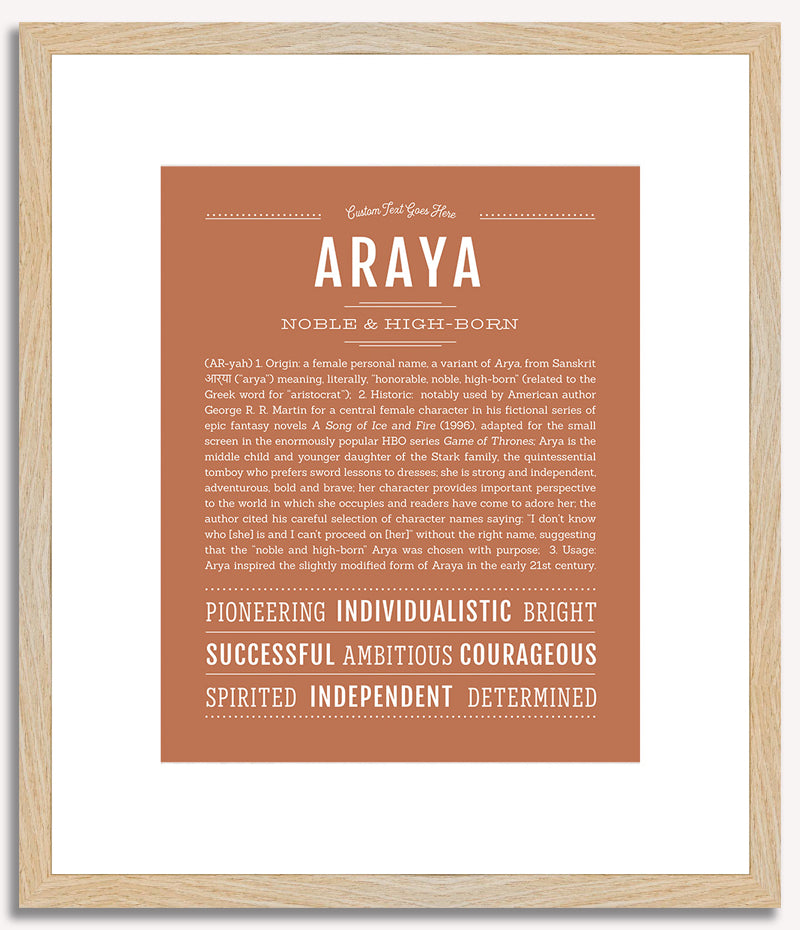 Araya | Name Art Print