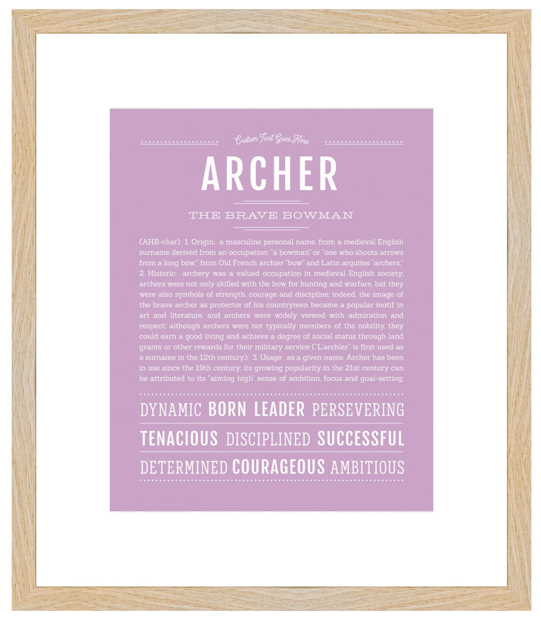 Frame Options | Lilac | Maple Frame, Matted