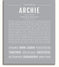 Archie Personalized Name Meaning Art Prints – Name Stories