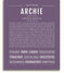 Archie Personalized Name Meaning Art Prints – Name Stories