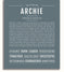 Archie Personalized Name Meaning Art Prints – Name Stories
