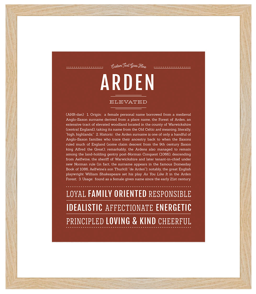 Arden (female) | Name Art Print