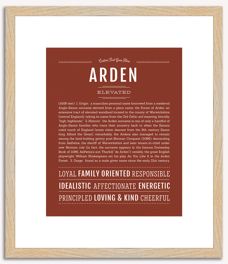 Arden (male) | Name Art Print