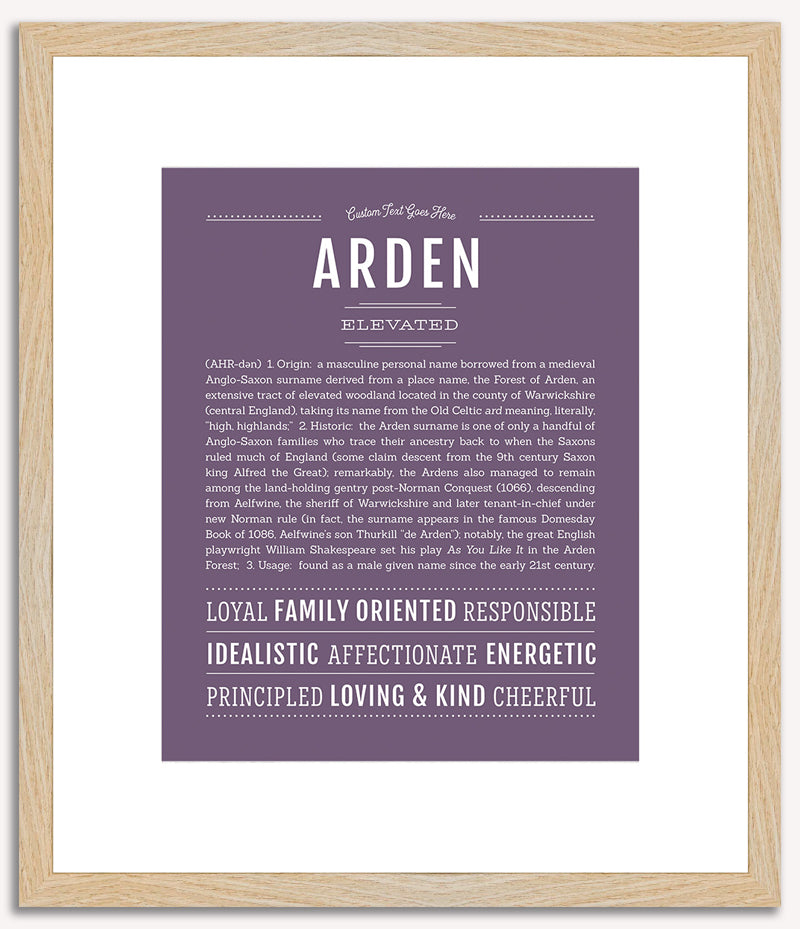 Arden (male) | Name Art Print