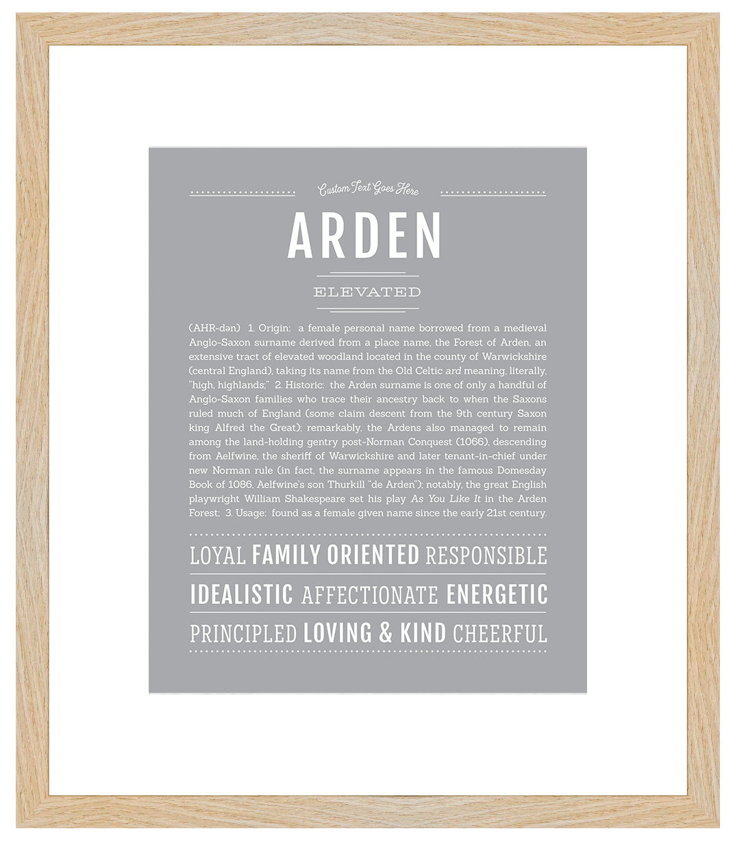 Arden (female) | Name Art Print