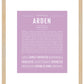 Arden (female) | Name Art Print