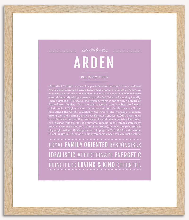 Arden (male) | Name Art Print