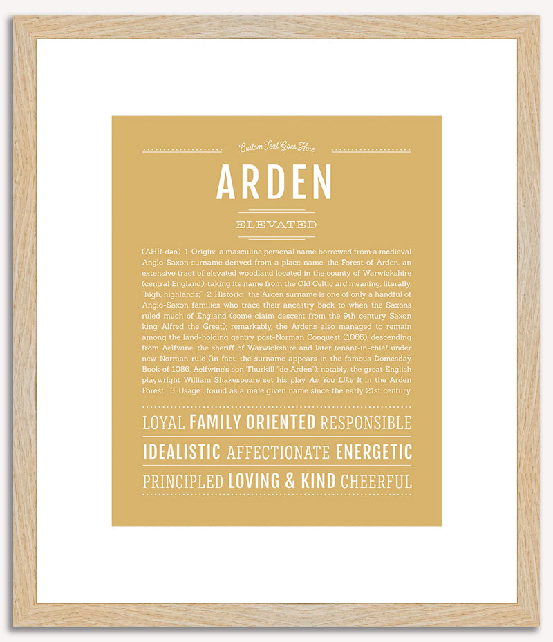 Arden (male) | Name Art Print