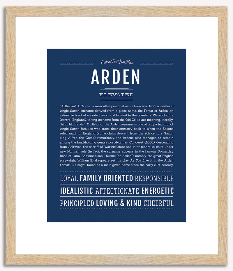 Arden (male) | Name Art Print