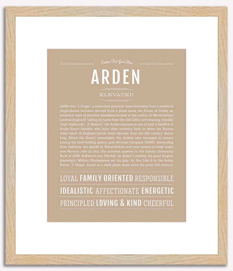 Arden (male) | Name Art Print