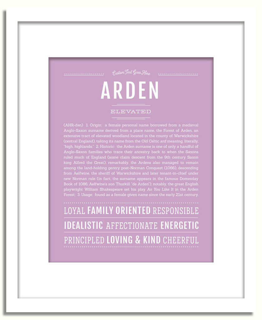 Frame Options | Lilac | White Frame, Matted