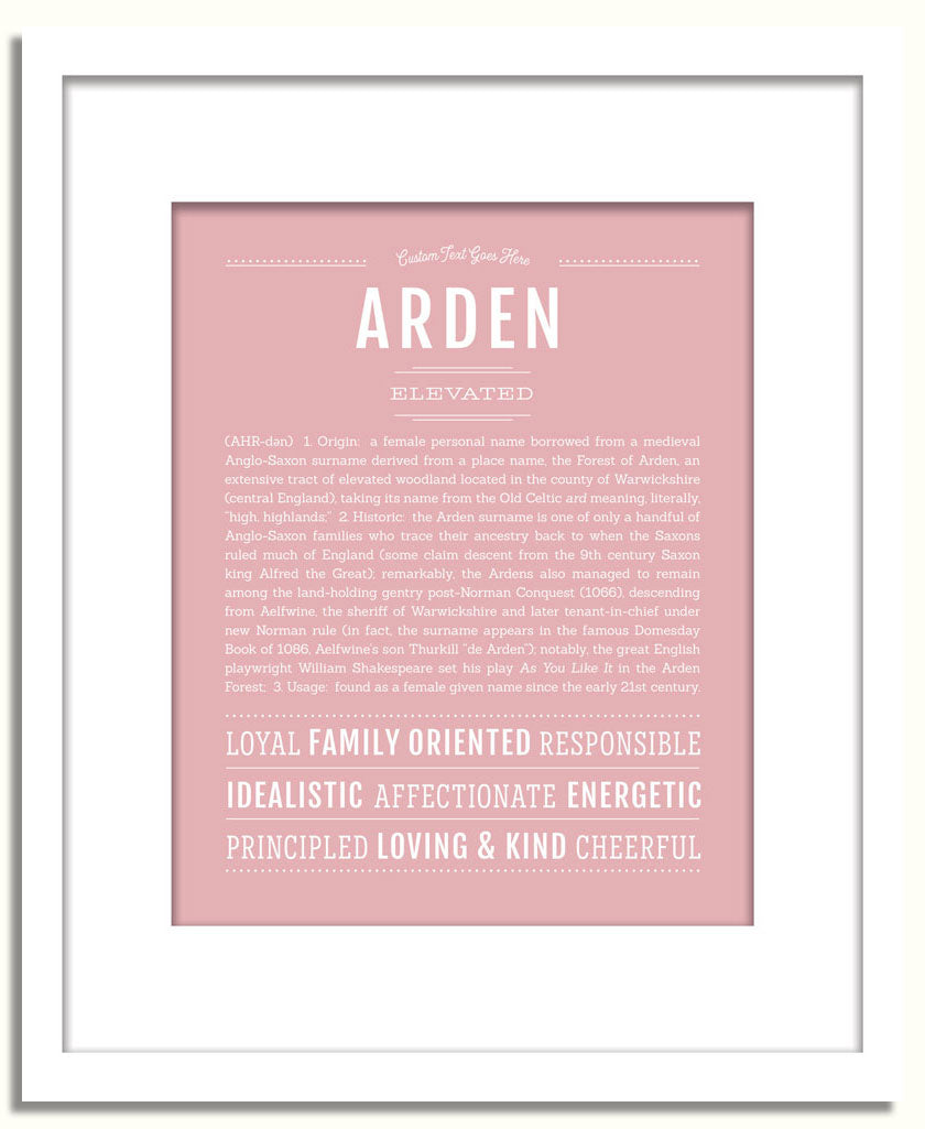 Frame Options | Dusty Rose | White Frame, Matted