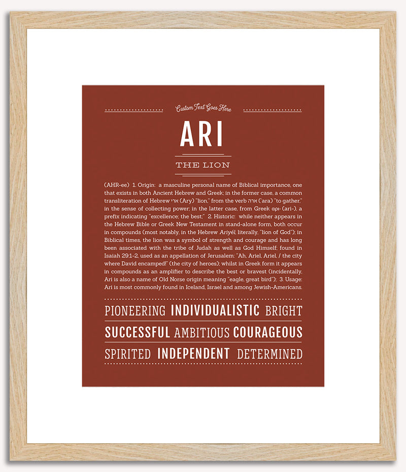 Ari (male) | Name Art Print