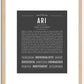 Ari (male) | Name Art Print