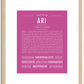 Ari (male) | Name Art Print