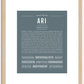 Ari (male) | Name Art Print