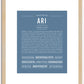 Ari (male) | Name Art Print