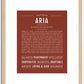 Aria | Name Art Print