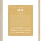 Aria | Name Art Print