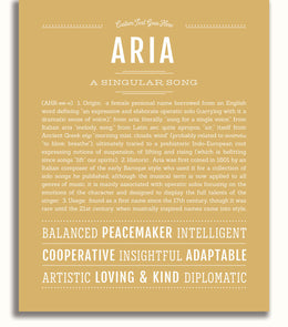 Aria | Name Art Print – Name Stories