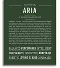 Aria Personalized Name Meaning Art Prints – Name Stories