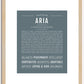 Aria | Name Art Print