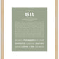 Aria | Name Art Print