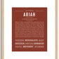 Ariah (female) | Name Art Print