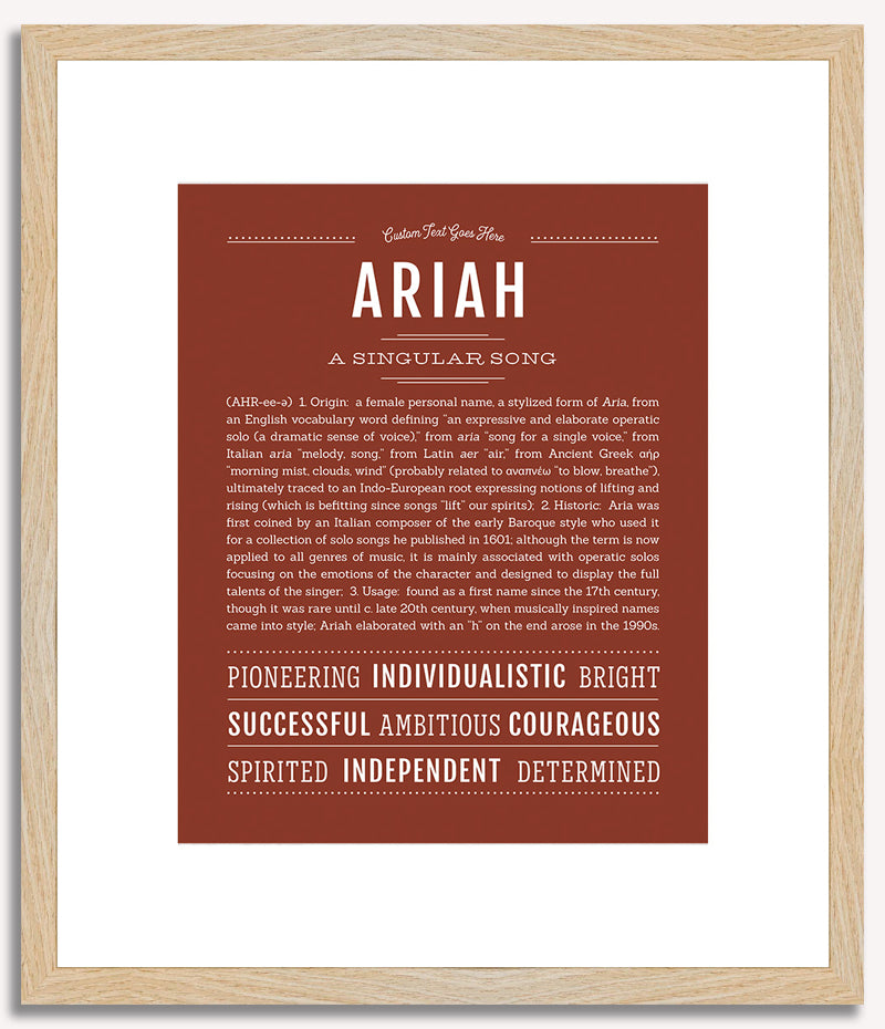 Ariah (female) | Name Art Print