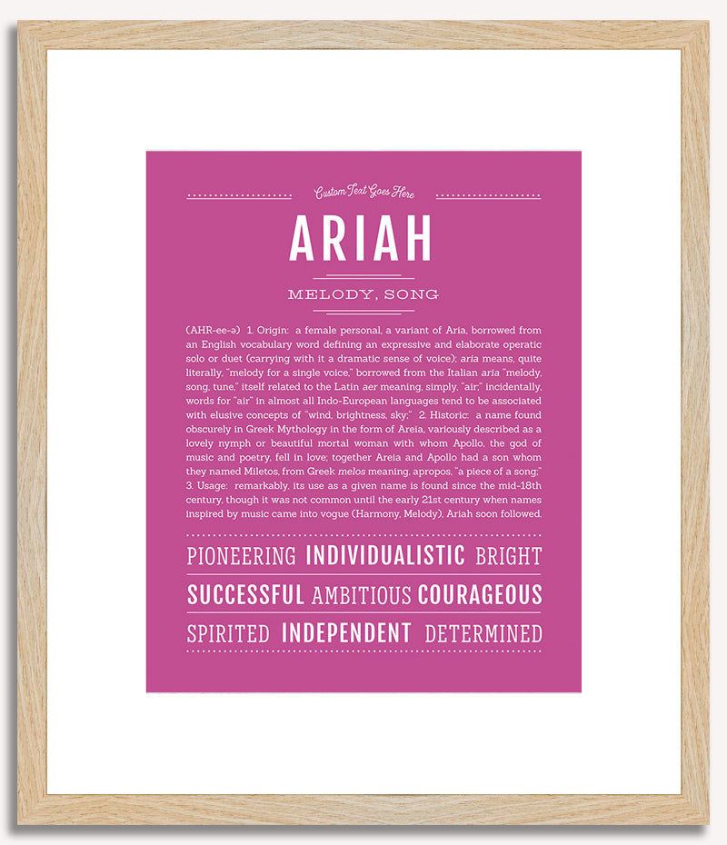 Ariah (female) | Name Art Print