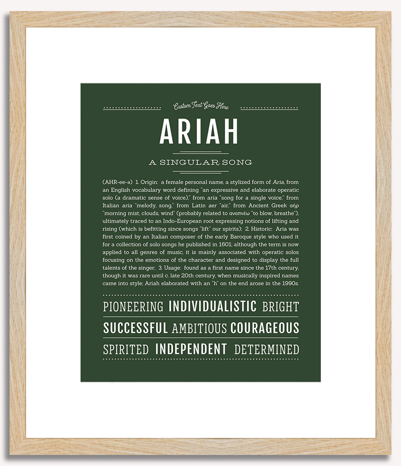 Ariah (female) | Name Art Print