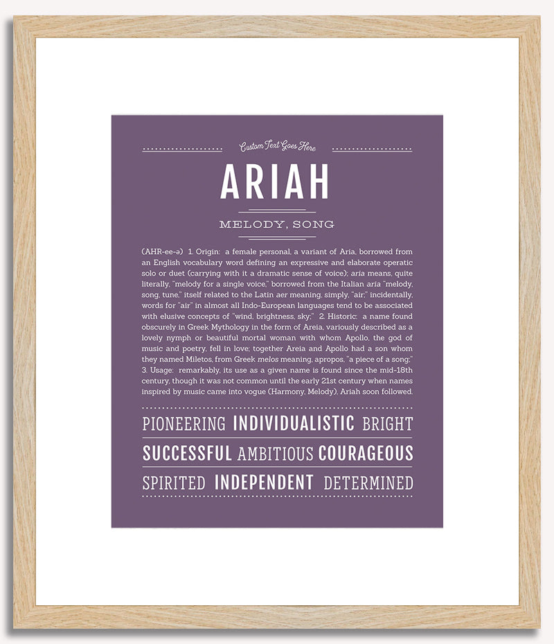 Ariah (female) | Name Art Print