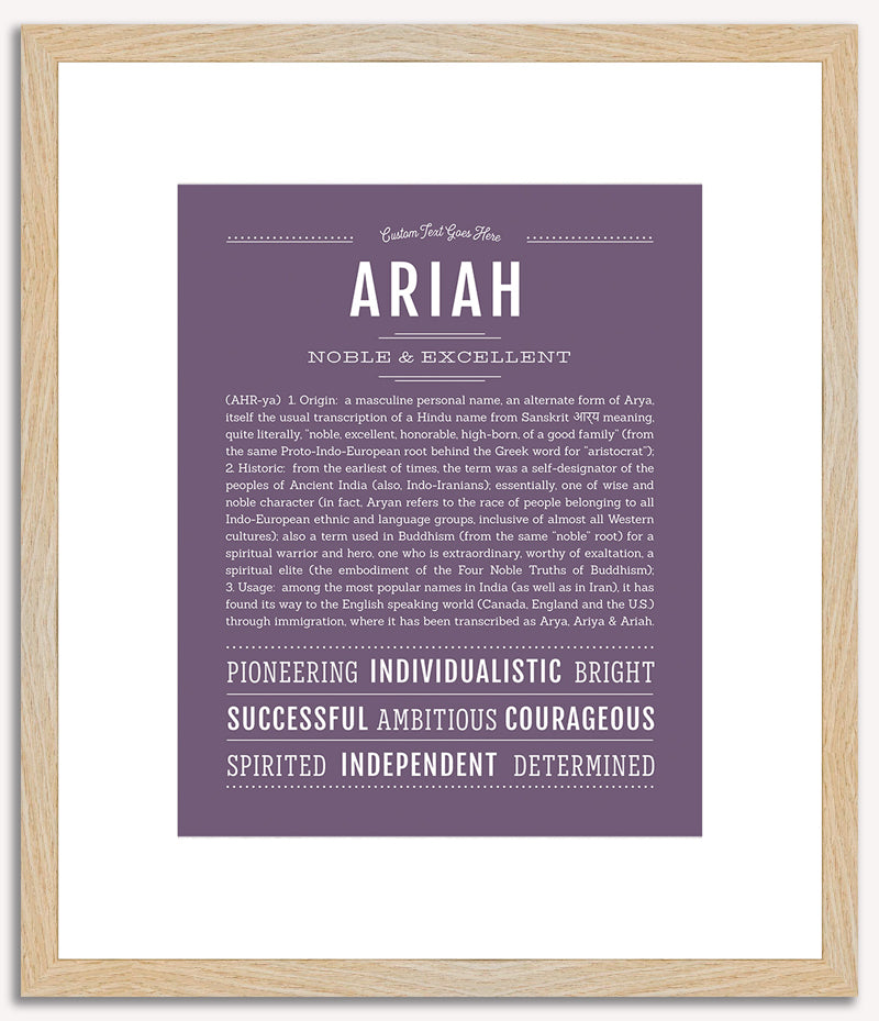 Ariah (male) | Name Art Print