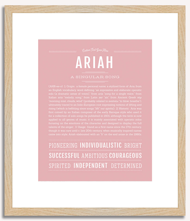 Ariah (female) | Name Art Print