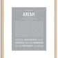 Ariah (female) | Name Art Print