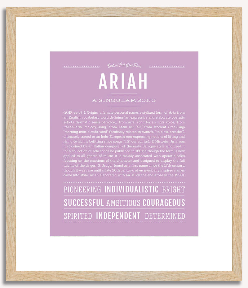 Ariah (female) | Name Art Print