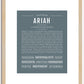 Ariah (female) | Name Art Print