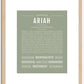 Ariah (female) | Name Art Print