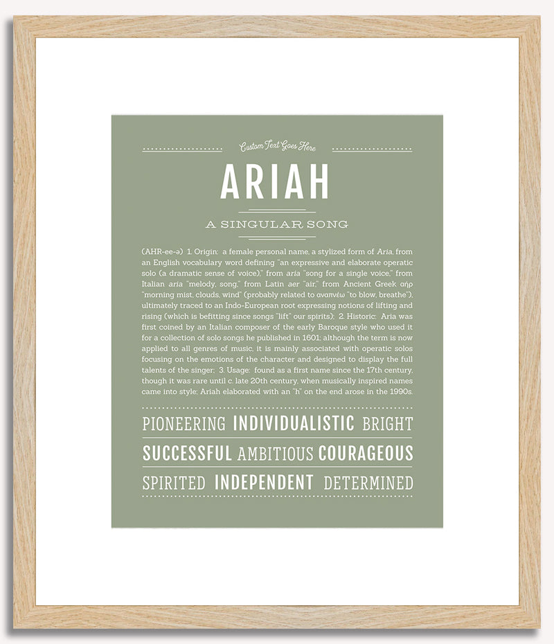 Ariah (female) | Name Art Print