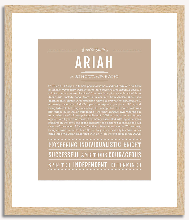 Ariah (female) | Name Art Print